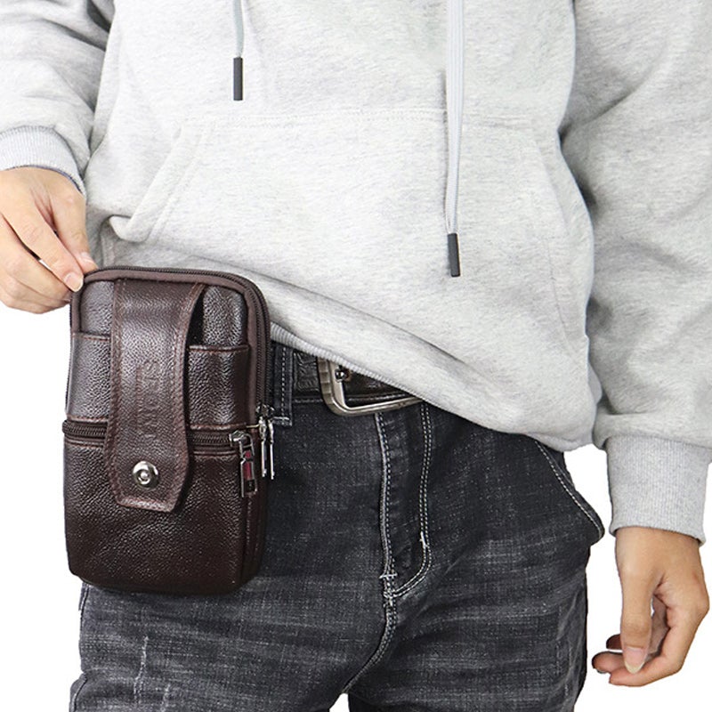 Vintage Herr Crossbody Midjeväska - Läder