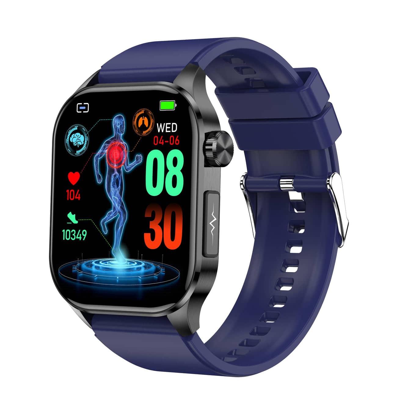 Smartwatch för Hälsa & Fitness – EKG, Blodtryck, Pulsövervakning – Kompatibel med iOS & Android