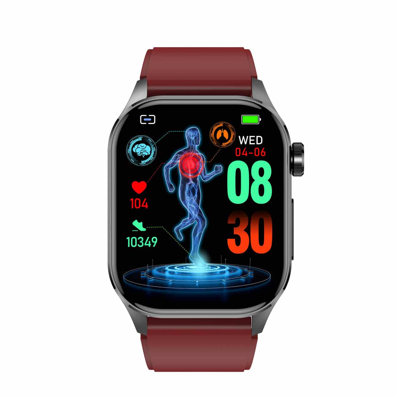 Smartwatch för Hälsa & Fitness – EKG, Blodtryck, Pulsövervakning – Kompatibel med iOS & Android