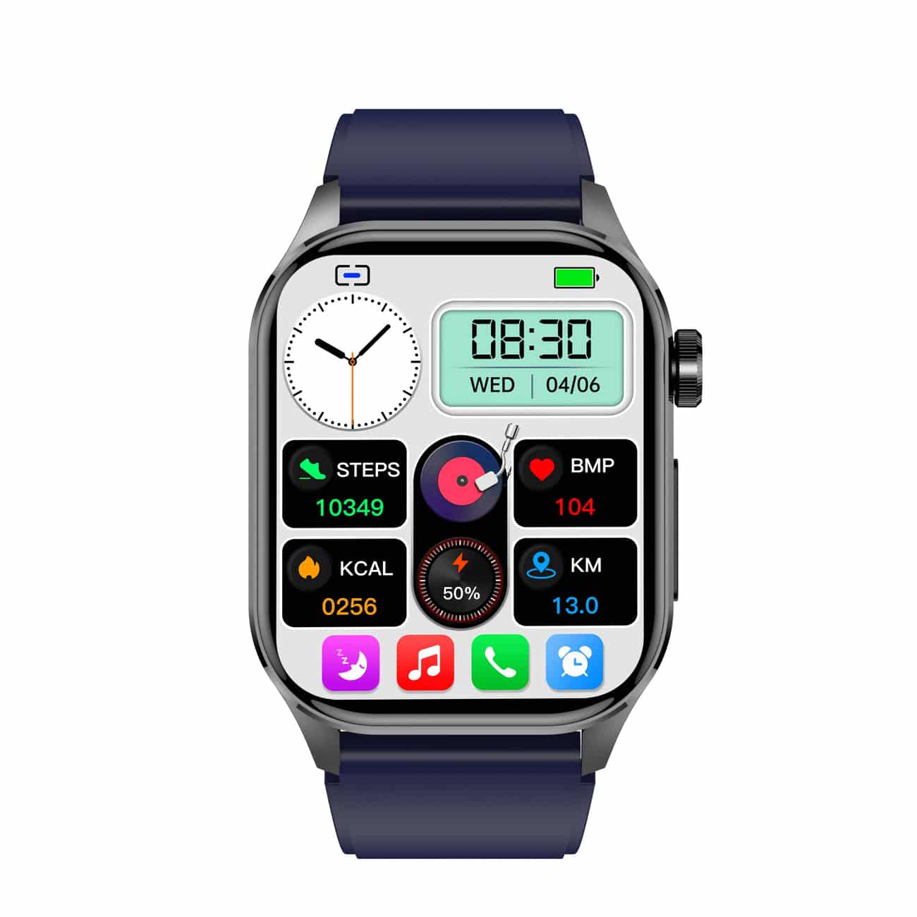 Smartwatch för Hälsa & Fitness – EKG, Blodtryck, Pulsövervakning – Kompatibel med iOS & Android
