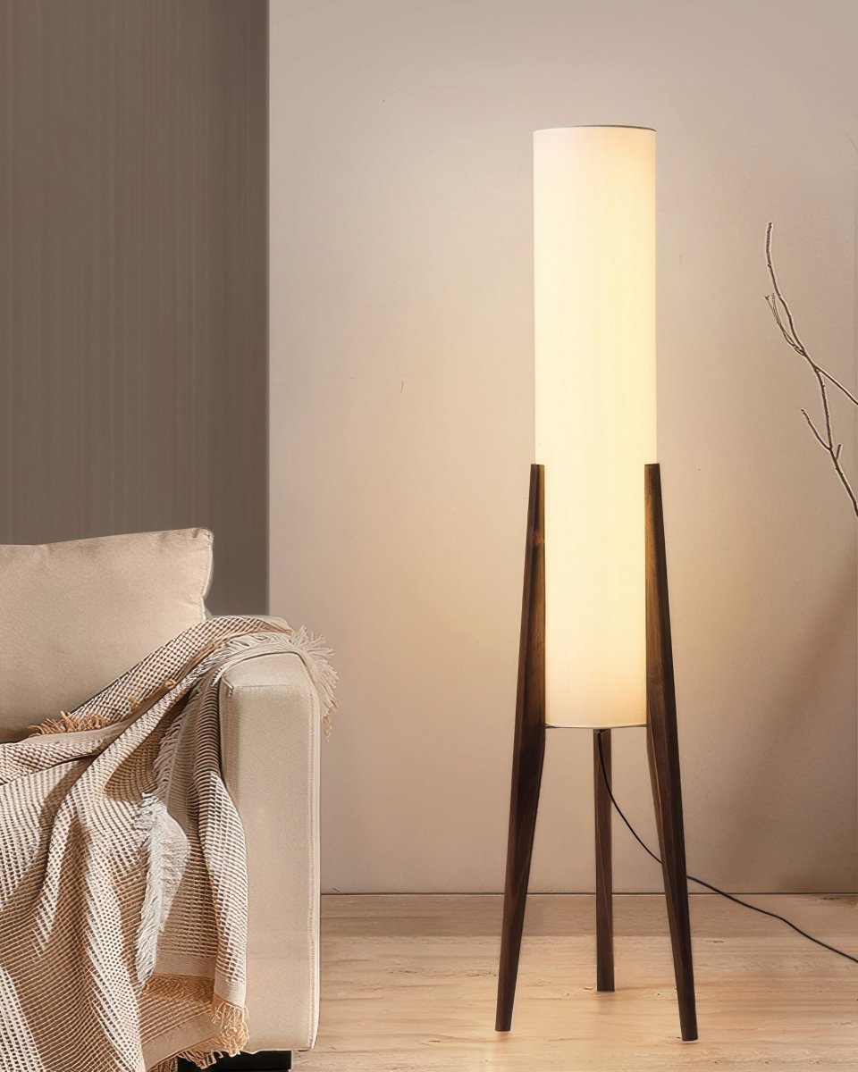Valnöt Trä Design Golvlampa - Lätt Konst för Varje Interiör