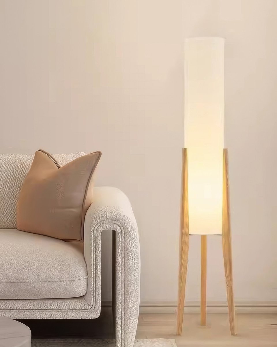Valnöt Trä Design Golvlampa - Lätt Konst för Varje Interiör