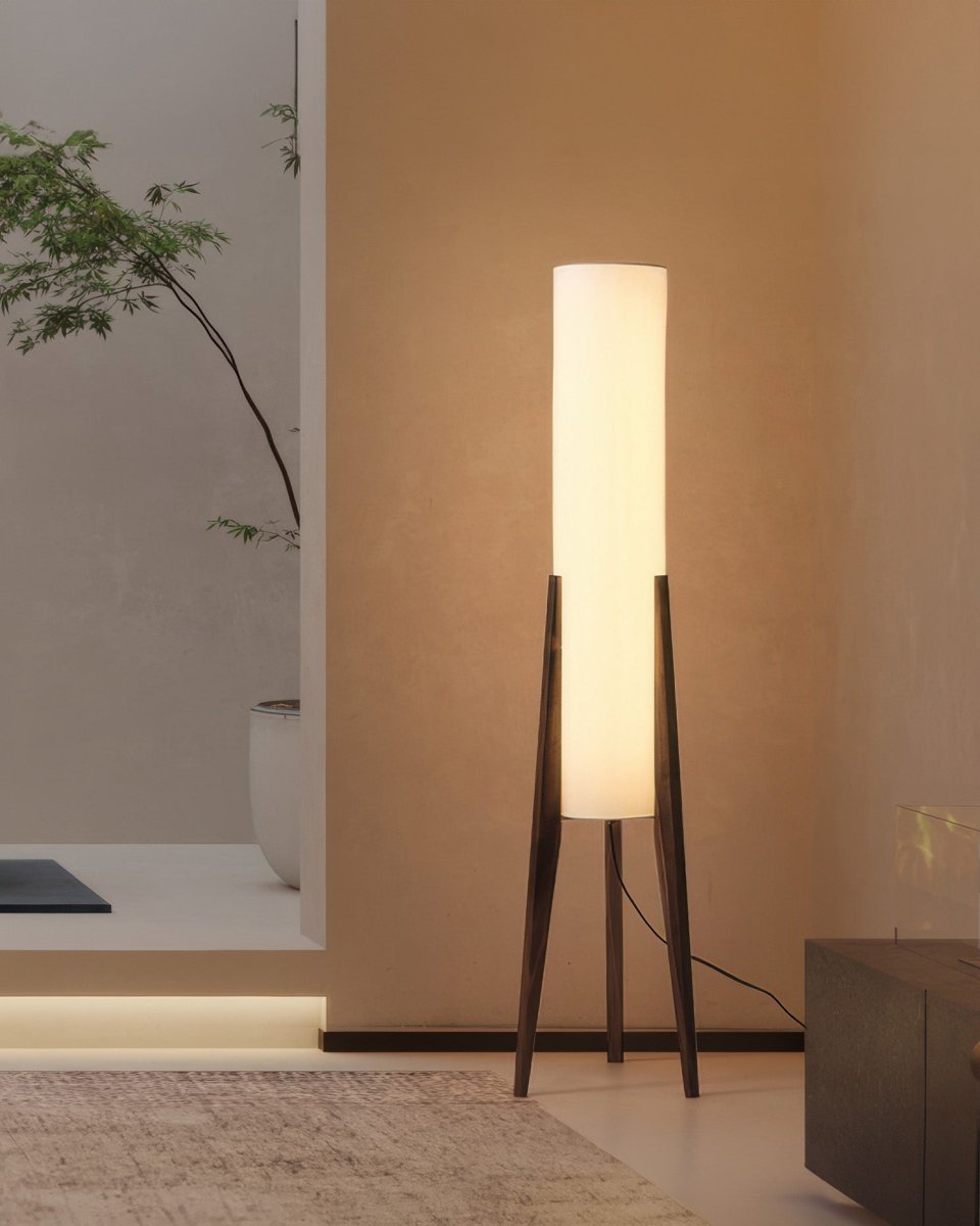 Valnöt Trä Design Golvlampa - Lätt Konst för Varje Interiör