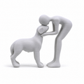 Willem | Escultura abstracta de un hombre y un perro