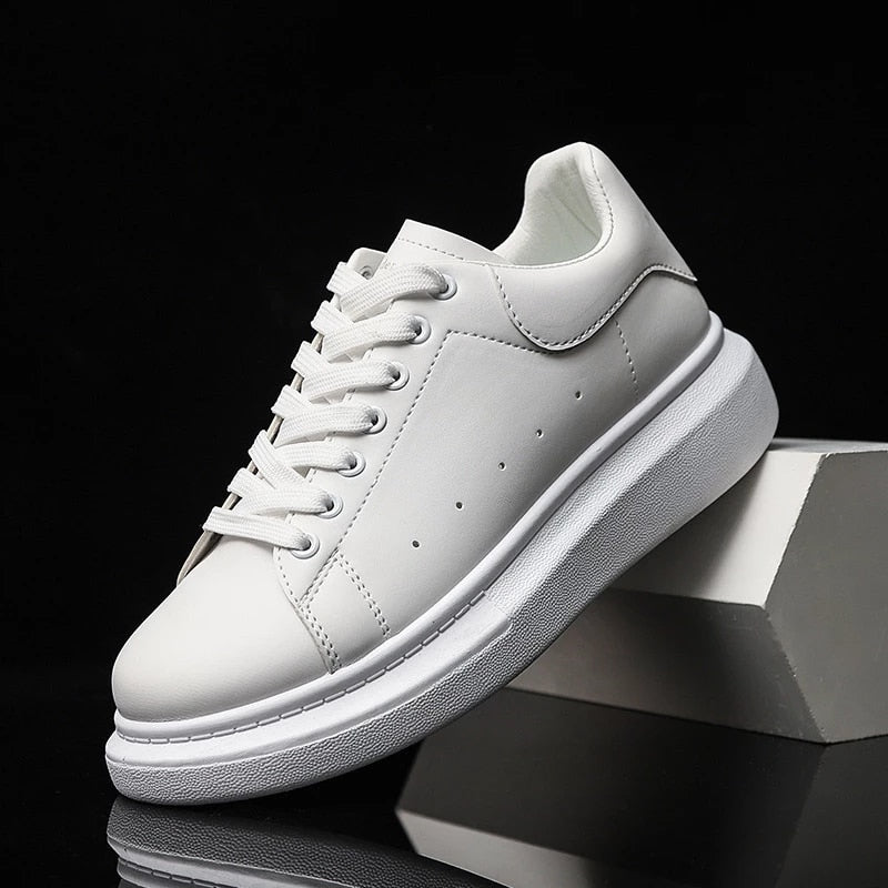 Vita Sneakers Herr | Bekväm Tjock Sula | Tidlös Design