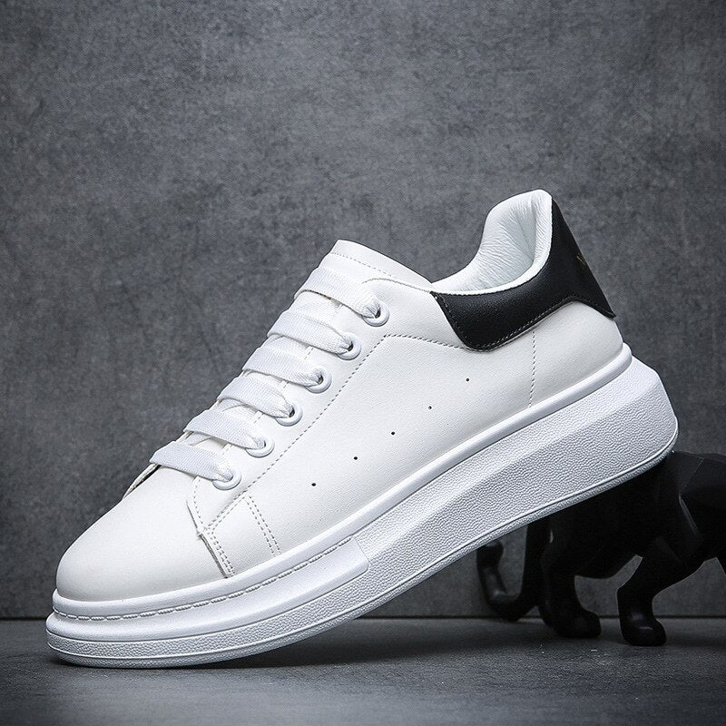 Vita Sneakers Herr | Bekväm Tjock Sula | Tidlös Design