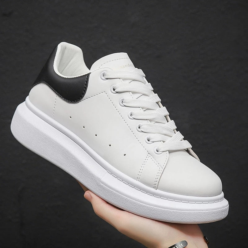 Vita Sneakers Herr | Bekväm Tjock Sula | Tidlös Design