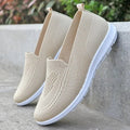 Kvinnors Sneakers Slip-On i Lätt Stickad Mesh med Vit Gångsula
