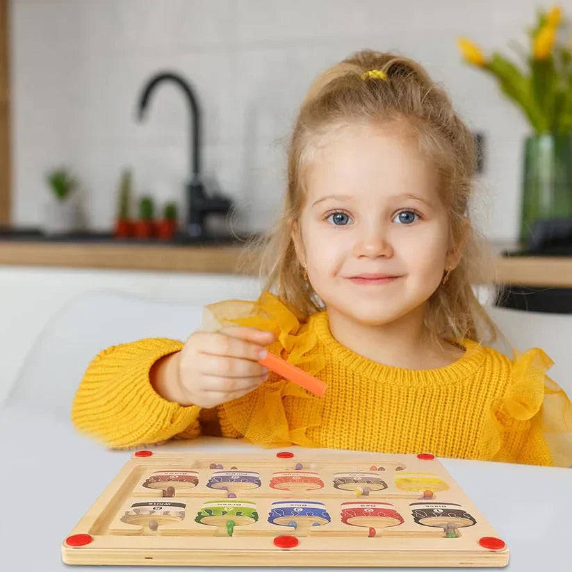 Magnetisk labyrint SkillCraft Montessori | Magnetisk labyrint för att lära sig färger, siffror och motoriska färdigheter