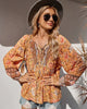 Vintage Boho Sommarblus med Blommönster och Långa Ärmar – Sana