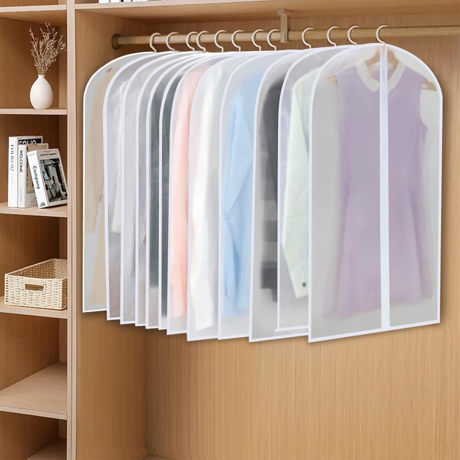 PEVA Klädpåse Set – 12-Pack Hängande Klädpåsar i 3 Storlekar (Köp 1, Få 1 GRÁTIS)