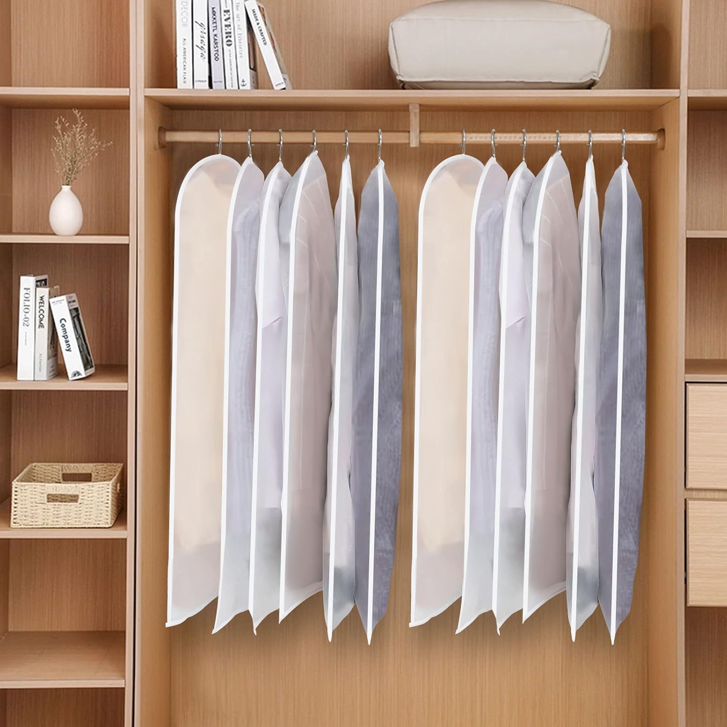 PEVA Klädpåse Set – 12-Pack Hängande Klädpåsar i 3 Storlekar (Köp 1, Få 1 GRÁTIS)