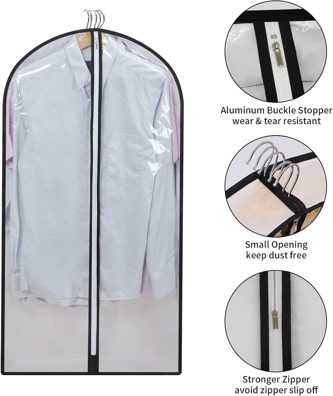 PEVA Klädpåse Set – 12-Pack Hängande Klädpåsar i 3 Storlekar (Köp 1, Få 1 GRÁTIS)